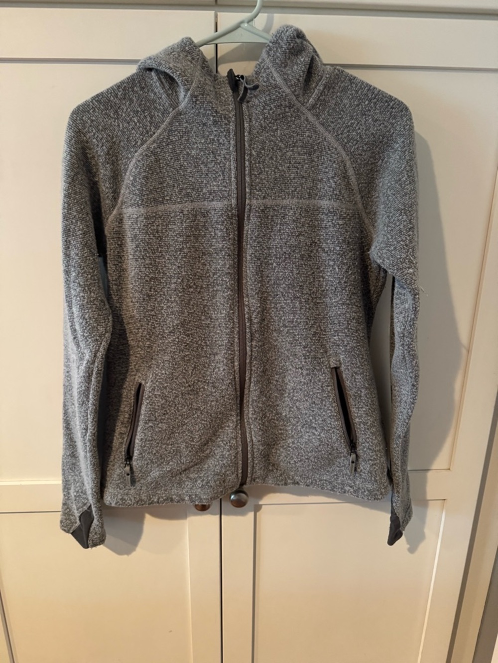 Smartwool Gray Knit Zip Hoodie with Subtle Logo